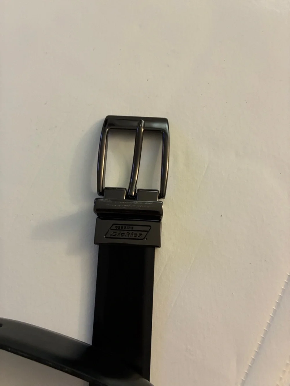 DICKIES kids Black Leather-looking Belt with Gunmetal Buckle formal